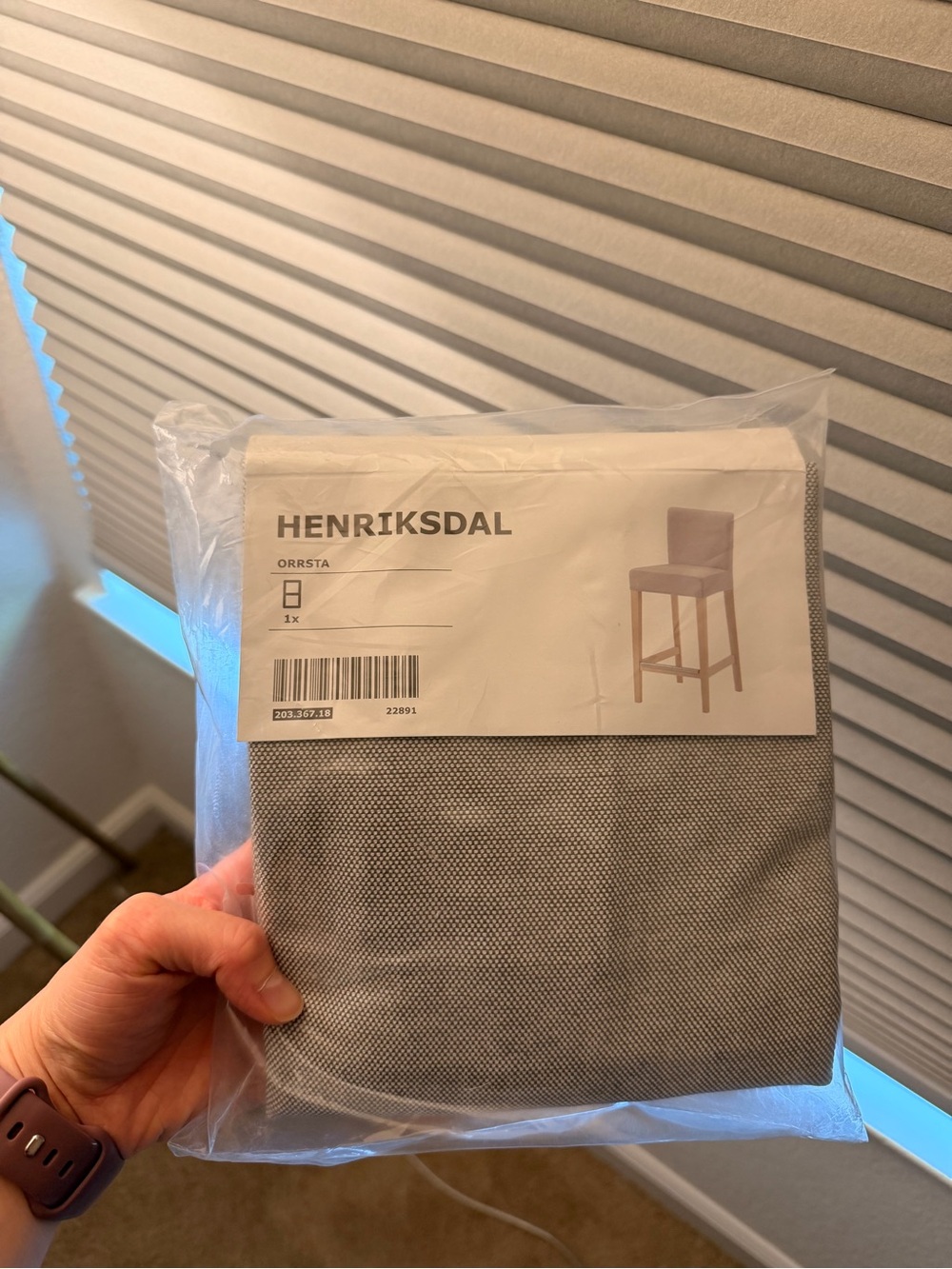 IKEA HENRIKSDAL Bar Stool Chair Cover in Orrsta Light Gray